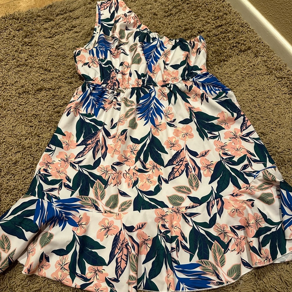 Floral One-Shoulder Kids Dress